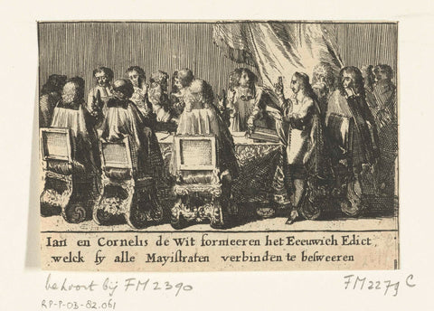 Jan and Cornelis de Witt form the Eternal Edict, 1667, Romeyn de Hooghe, 1675 Canvas Print