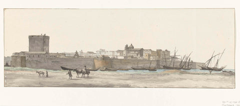 View of the Fortifications of Taranto, Louis Ducros, 1778 Canvas Print