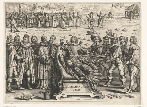 Cartoon of the fall of Count Palatine Frederik van Bohemen, 1622, anonymous, 1622 Canvas Print