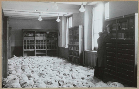 The reading room of the Print Room at the evacuation in 1939, 1939 Canvas Print