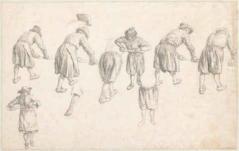 Figure Studies of Hosemen, Jan van der Heyden, 1685 - 1690 Canvas Print