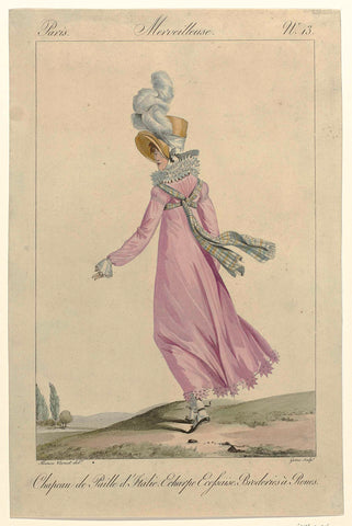 Incroyables et Merveilleuses, 1812, Merveilleuse, No. 13: Chapeau de Paille d'Itali (...), Georges Jacques Gatine, 1812 Canvas Print