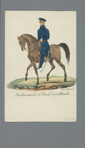 Rustbewaarder te Paard van Utrecht, Albertus Verhoesen (attributed to), 1835 - 1850 Canvas Print