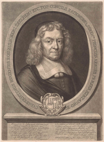 Portrait of Constantijn Huygens, Abraham Bloteling, 1690 Canvas Print