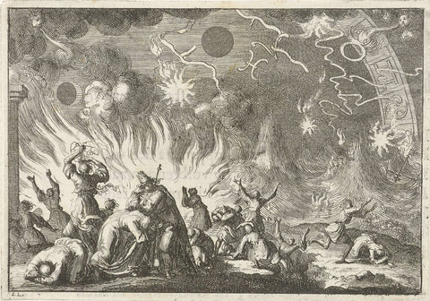 The perishing of the earth, Jan Luyken, 1687 Canvas Print