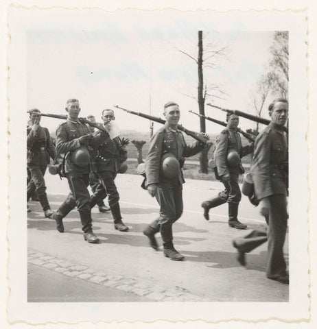 Column of German soldiers on march, anonymous, 1941 Canvas Print