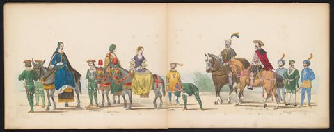 Masquerade of the Leiden students, 1855 (plate 10), Gerardus Johannes Bos, 1855 Canvas Print