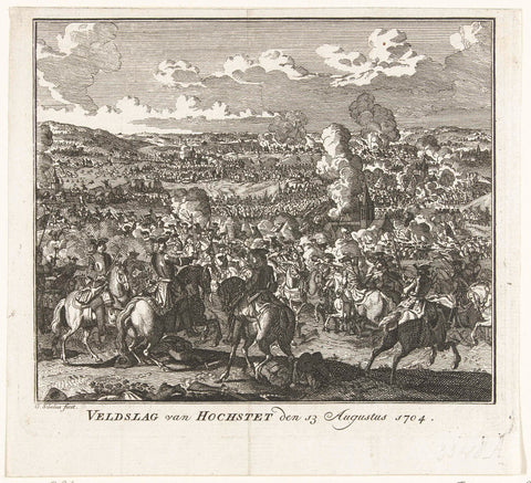Battle of Höchstädt, 1704, Gerard Sibelius, 1750 - 1752 Canvas Print