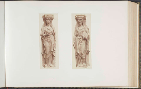 Plaster models for cariatides on the Palais du Louvre by Eugène Guillaume, Édouard Denis Baldus, c. 1857 Canvas Print