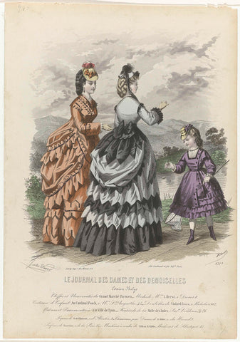 Le Journal des Dames et des Demoiselles, Edition Belge, 1870, No. 917b : Etoffes (...), Jean-Baptiste Réville, 1870 Canvas Print