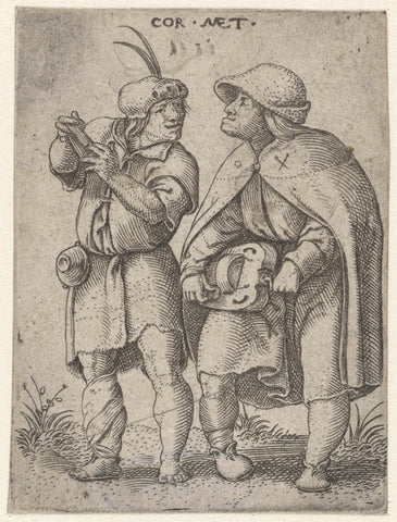 Beggars playing music, Cornelis Massijs, after 1538 - before 1577 Canvas Print