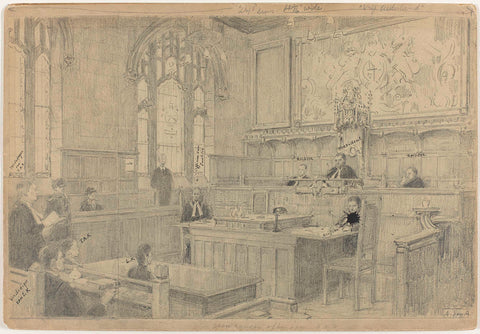 Study of the entire composition for the (unfinished) painting of the Dutch court in London, June 1942, Anton Abraham van Anrooy, 1942 Canvas Print