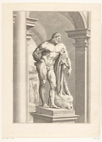 Hercules Farnese, Cornelis Bloemaert (II), after c. 1640 - 1646 Canvas Print