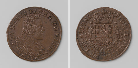 Longing for peace in the southern Netherlands, arithmetic medal in honour of Philip IV, King of Spain, anonymous, 1656 Canvas Print