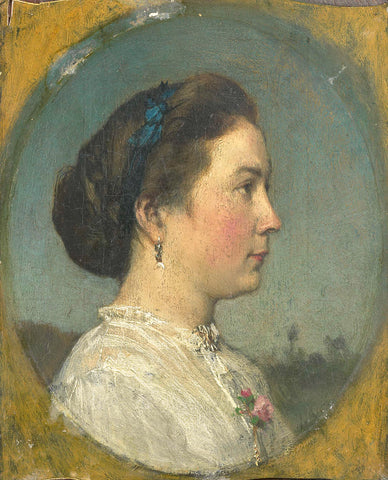 Portrait of Catharina Hendrika Horn, the Artist's Wife, Jacob Maris, c. 1867 Canvas Print