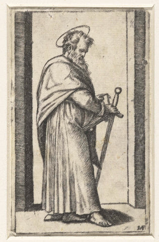 Apostle Paul with Sword, Marcantonio Raimondi, 1517 - 1527 Canvas Print