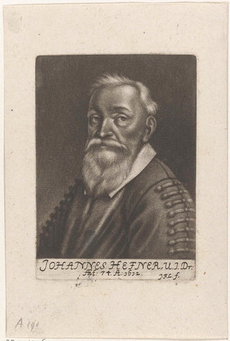 Portrait of Johann Hefner at the age of 74, Johann Friedrich Leonard, 1672 Canvas Print