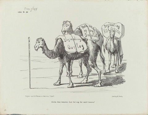 Cartoon on the approval of the government's plans by the Senate, 1862, Johan Michaël Schmidt Crans, 1862 Canvas Print