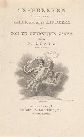 Title page for: J. Glatz, Conversations of a Father with his Children, 1828, Jacob Ernst Marcus, 1828 Canvas Print