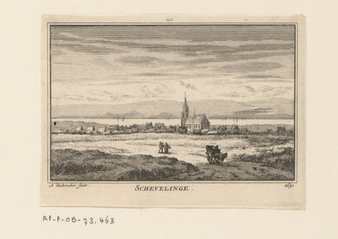 View of Scheveningen and the North Sea, 1630, Abraham Rademaker, 1727 - 1733 Canvas Print