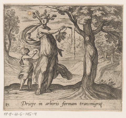 Dryope turned into a lotus tree, Antonio Tempesta, 1606 - 1638 Canvas Print