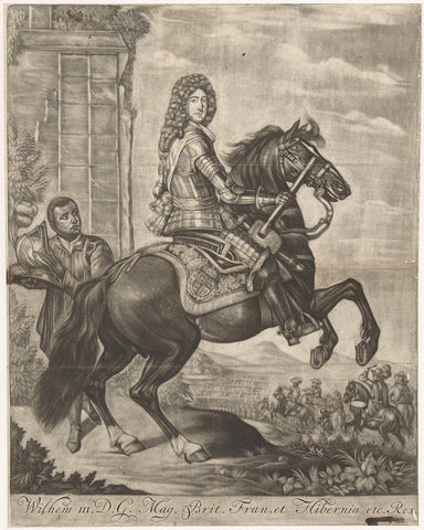 William III on horseback and an enslaved servant, Arnoud van Halen, 1688-1732 Canvas Print