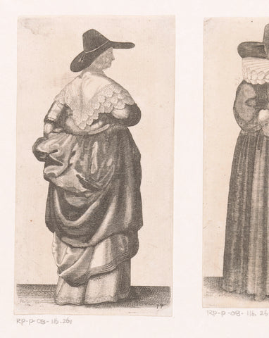 English woman of stand with dark hat, Wenceslaus Hollar, 1665 - 1707 Canvas Print