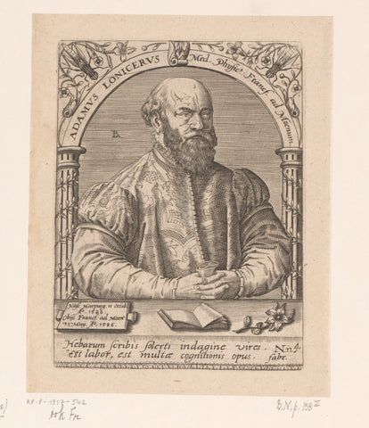 Portrait of Adam Lonitzer, Robert Boissard, 1597 - 1599 Canvas Print