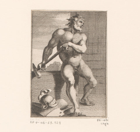 Vulcanus, anonymous, Sébastien Leclerc (I) (copy after), 1647 - 1714 Canvas Print