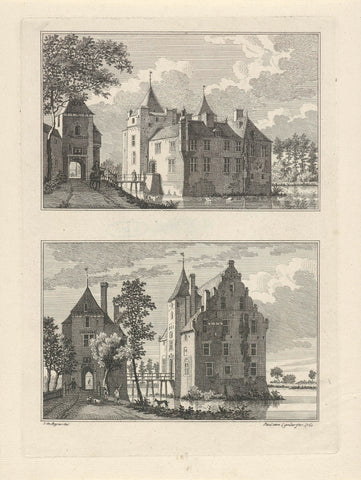 Castle De Berckt and Castle Ossenbroek, 1746, Paulus van Liender, 1760 Canvas Print