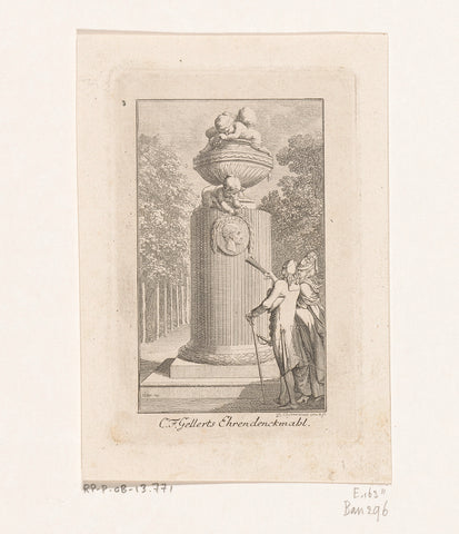 Monument voor Christian Fürchtegott Gellert, Daniel Nikolaus Chodowiecki, 1776 Canvas Print