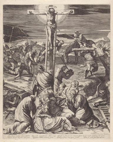 Crucifixion of Christ (middle movement), Aegidius Sadeler, in or after 1582 Canvas Print