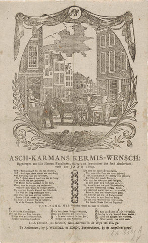 Kermisprent van de Amsterdamse askarrenmannen voor het jaar 1825, anonymous, 1825 Canvas Print