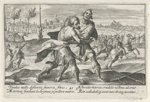 Battle between Ajax and Odysseus, Crispijn van de Passe (I), 1613 Canvas Print