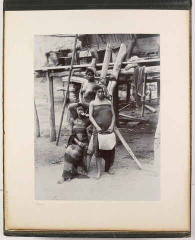 Group portrait of Batak women with tools for rice mashing, Sumatra (Battak-Frauen, Reis stampfend), Stafhell & Kleingrothe, c. 1890 - c. 1895 Canvas Print