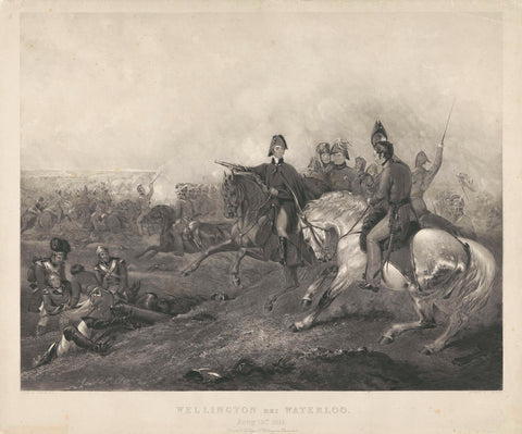 Wellington at the Battle of Waterloo, 1815, Frederick Bromley, 1837 Canvas Print