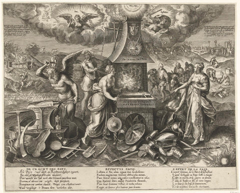 The force of the peace, 1648, Wierix, 1648 Canvas Print