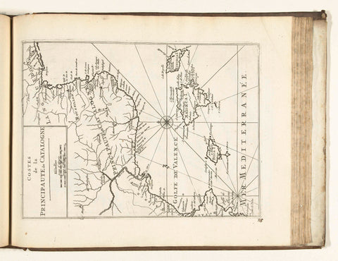 Map of the Catalan coast, 1726, anonymous, 1726 Canvas Print