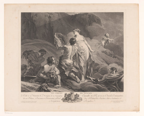 Venus in Vulcanus, Louis Simon Lempereur, 1761 Canvas Print