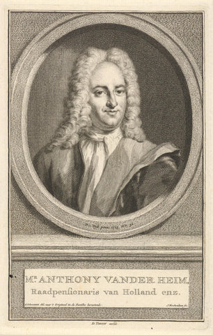 Portrait of Anthony van der Heim, Jacob Houbraken, 1749 - 1759 Canvas Print