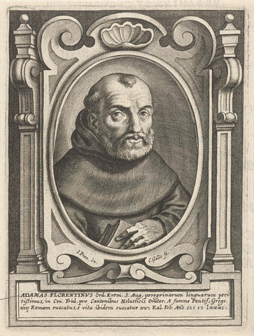 Portrait of the Augustine Adamas Florentinus, Cornelis Galle (I), 1636 Canvas Print