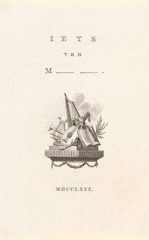 Title page for: Margriet van Essen-Van Haeften 'Iets van M_ _.', 1780, Reinier Vinkeles (I), 1780 Canvas Print