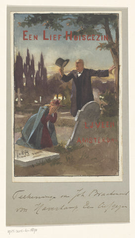 Band design for: Martha Haverkamp, Een lief gezin en andere novellen en schetsen, 1889, Johan Braakensiek, in or before 1889 Canvas Print