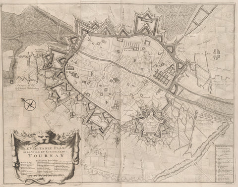 Plan of the Siege of Tournai, 1709, Pieter van Call (II), 1729 Canvas Print