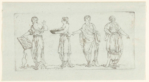 Four Roman Figures, Philippe Louis Parizeau, 1781 Canvas Print