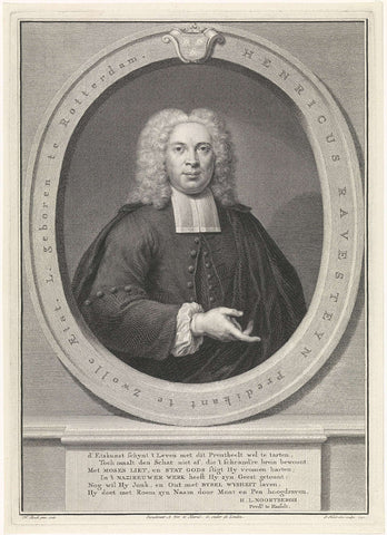 Portrait of Hendrik Ravesteijn, Jacob Houbraken, 1742 Canvas Print