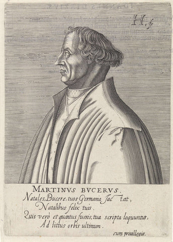 Portrait of Martinus Bucer, Hendrick Hondius (I), 1599 Canvas Print