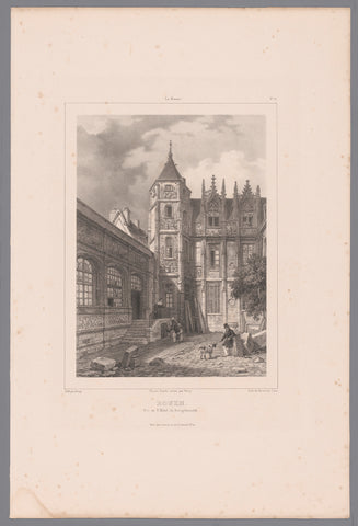 View of the Hôtel du Bourgtheroulde in Rouen, Isodore-Laurent Deroy, 1834 Canvas Print