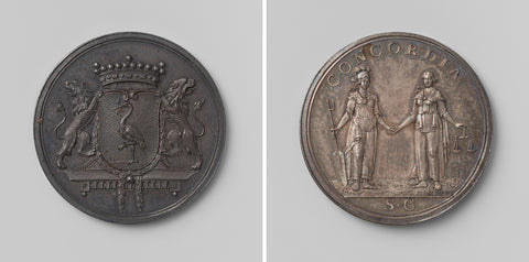 Midwifery medal of the city of 's-Gravenhage, Hendrik de Meijer, 1786 Canvas Print