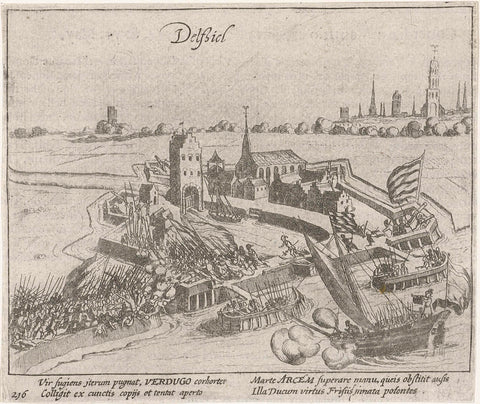 Attack by Verdugo on Delfzijl, 1594, Simon Frisius, 1613 - 1615 Canvas Print